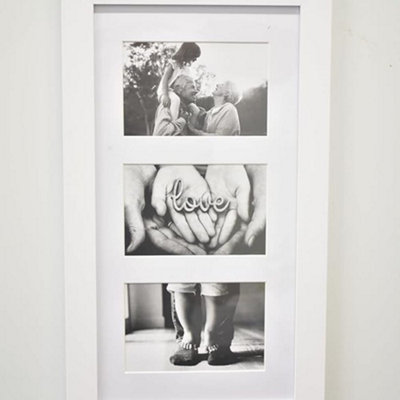 Biznest 3 Multi-Aperture Frame Photos Multi Picture Wall Frame Family Rules Collage Frame Photo Frame 26X43Cm (White) from B&Q