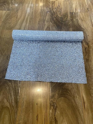 Biznest Xl Sparkly Silver Crushed Crystal Diamond Dining Table Runner Table Mat 120X40Cm from B&Q