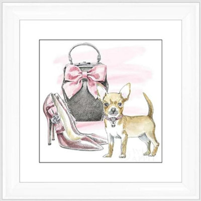 Biznest Glamour Pups I Picture Liquid 3D Wall Decor Glitter Wall Art Mirrored Frame Home Decoration Bedroom Living Room 55X55Cm B-Fs001 from B&Q