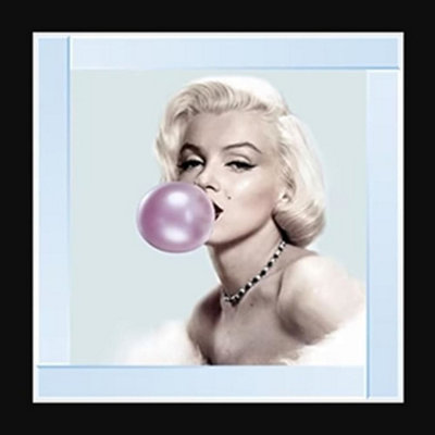 Biznest Marilyn Bubblegum Ii Picture Liquid 3D Wall Decor Glitter Wall Art Mirrored Frame Home 55X55Cm B-Ic025 from B&Q