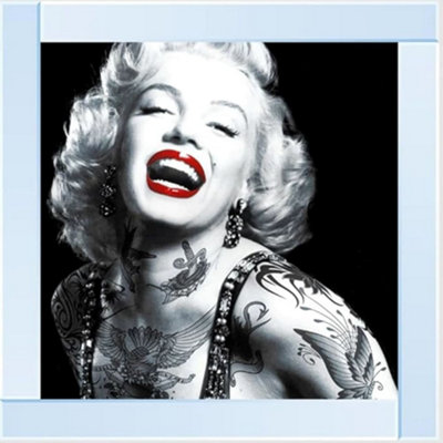 Biznest Tattooed Marilyn Monroe Picture Liquid 3D Wall Decor Glitter Wall Art Mirror 55X55Cm B-Ic034 from B&Q