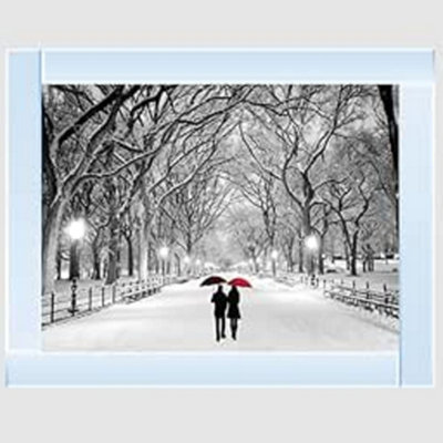 Biznest Walk Through The Snowy Park Picture Liquid 3D Wall Decor Glitter Wall Art Mirrored Frame 55X55Cm B-Fg028 from B&Q