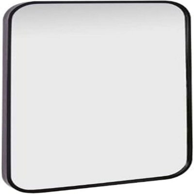 Biznest Black Curved Metal Mirror 40X120Cm Aluminium Frame Wall Mounted For Bathroom Or Living Room from B&Q