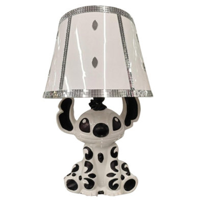 Biznest White & Black Stitch Table Lamp With Shade Ceramic from B&Q