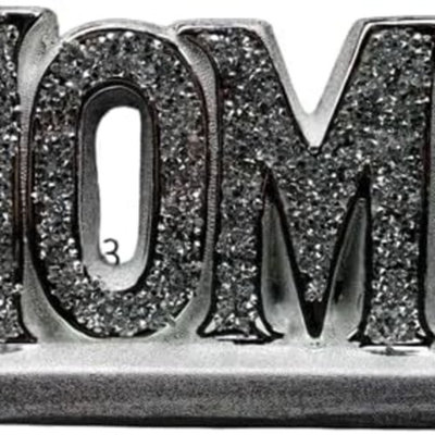Biznest Home Crushed Jewel Freestanding Ornament Sign Beige Neutral Tribal Romany Collection Shelf Sitter Home Décor from B&Q