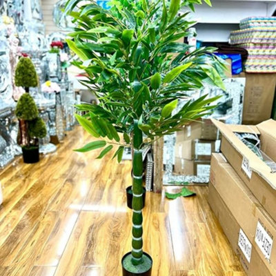 Biznest Artificial Plant Cedar Ball Topiary Tree With Pot Faux Round Shrub Bush Decoration Greenery Plant 5522 140Cm) from B&Q