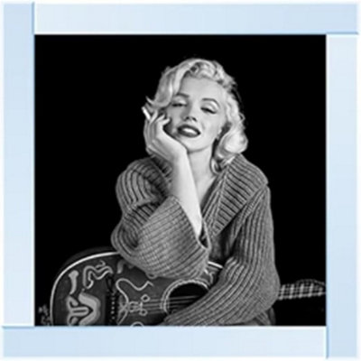Biznest Marilyn Monroe Smoking Pose With Guitar Picture Liquid 3D Wall Decor Glitter Wall Art Mirrored 55X55Cm Ftst440 from B&Q