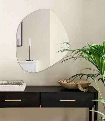 Biznest 55X71.5Cm Clear Mirror Wall Mirror For Living Room Bedroom Hallway Home Decor Birthday House Warming from B&Q