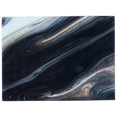 Biznest Glass Clear Surface KitchenOfficeOr Diy Projects 30X40Cm Worktop Savers (Marble Design Black) from B&Q