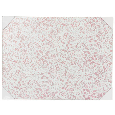 Biznest Glass Worktops Beautiful Clear Glass Surface For KitchenOfficeOr Diy Projects 30X40Cm Worktop Savers (Pink Floral) from B&Q
