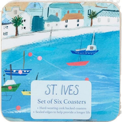 Biznest St Ives Set Of Stylish Cork-Backed With Sealed Edges Perfect For Everyday Use Beautiful Print (Coaster 6X) from B&Q