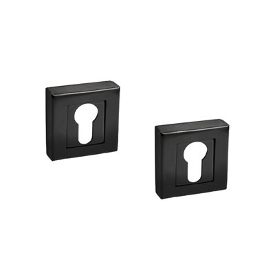 DecoranddecorSquare Euro Cylinder Keyhole Cover EscutcheonMatt Black from B&Q