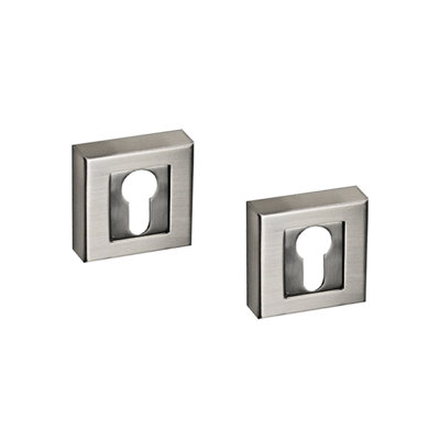 DecoranddecorSquare Euro Cylinder Keyhole Cover EscutcheonSatin Nickel from B&Q