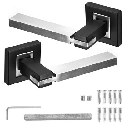 DecoranddecorInternal Door HandlesBlack Door Handle SetNickel Door Lever HandlesPairNexus Range from B&Q