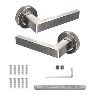 DecoranddecorInternal Door HandlesNickel Door Handle SetDoor Lever HandlesPairLumina Range from B&Q