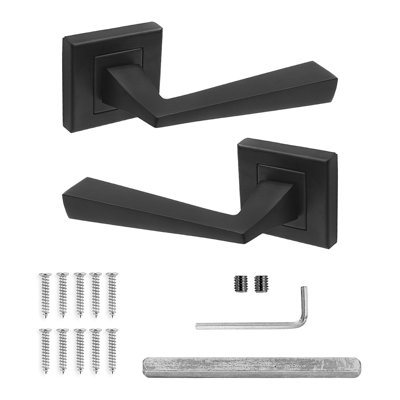 DecoranddecorInternal Door HandlesBlack Door Handle SetDoor Lever HandlesPairHelix Range from B&Q