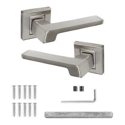 DecoranddecorInternal Door HandlesNickel Door Handle SetDoor Lever HandlesPairSpectra Range from B&Q