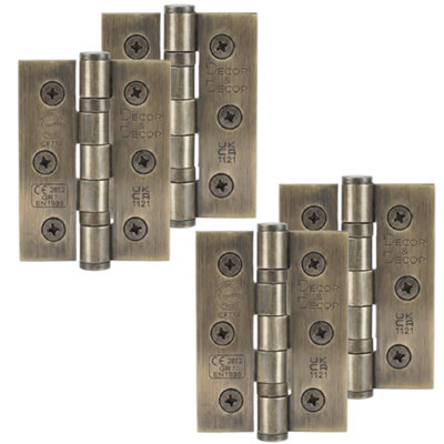 DecoranddecorFire Rated Ball Bearing Door Hinge 76mm (3 Inch)Antique Brass2 Pairs (4 Hinges) from B&Q