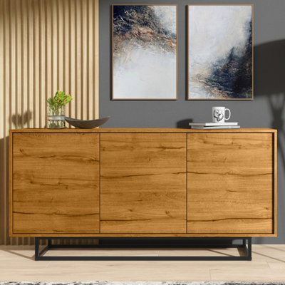  - Sideboard 160Cm Sideboard Cabinet Cupboard Tv Stand Living Room Oak
