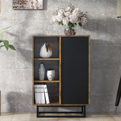 B&Q - Elysian Loft Sideboard 100Cm Industrial Rustic & Black Matt DoorsCreative Furniture