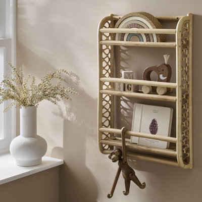 B&Q -  Aria Wave Bookshelf In RattanPerfect Nursery Bookshelf