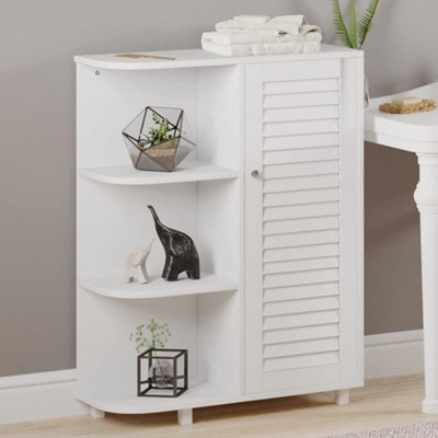 Hygrad Built to Survive Wooden Curved Free Floor Standing Adjustable Shelf Kitchen Bathroom Space Saving Cabinet Shelf With Single Shutter Door from B&Q