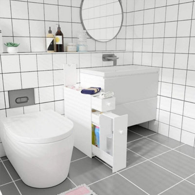Hygrad Built to Survive Slim White Free Standing Bathroom Home Storage Cabinet With Over ToiletUnder Sink And DrawersNarrow Cabinets For Kitchen from B&Q