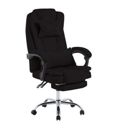 Hygrad Built to Survive Swivel Velvet Office Chair Ergonomic Leisure Chair Height Adjustable Desk ChairBlack from B&Q