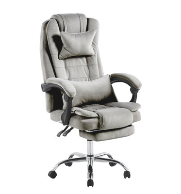 Hygrad Built to Survive Swivel Velvet Office Chair Ergonomic Leisure Chair Height Adjustable Desk ChairGrey from B&Q