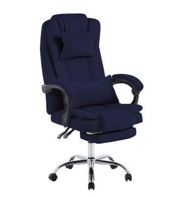 Hygrad Built to Survive Swivel Velvet Office Chair Ergonomic Leisure Chair Height Adjustable Desk ChairBlue from B&Q