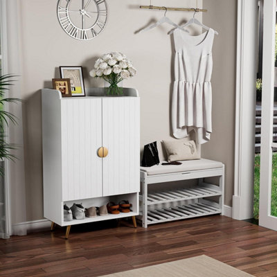 Hygrad Built to Survive Modern Shoe Storage Cabinet Hallway Display Storage Cabinet from B&Q