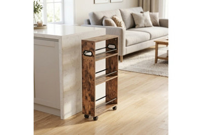 3 -Tier Kitchen Slim Utility Storage Cart, Mobile Trolley Shelving Unit - Image 3