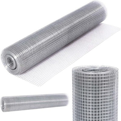 Hygrad Built to Survive Galvanised Steel Welded Chicken Coop Mesh Wire Rabbit Pet Fence Plant Netting Square 30 Metre X 900mm Roll from B&Q