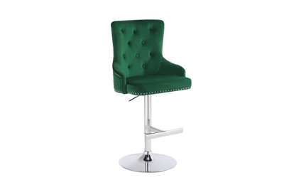 Hygrad Built to Survive Set Of 2 Luxury Velvet Bar Stools With Lion Knocker Back Rest Padded Breakfast Bar Stools from B&Q