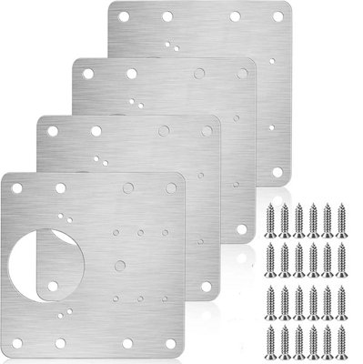 SECURICAM Kitchen Cupboard Door Hinge Repair Plate Kit4 Pack With Fixing Screws For Cabinet Hinges from B&Q