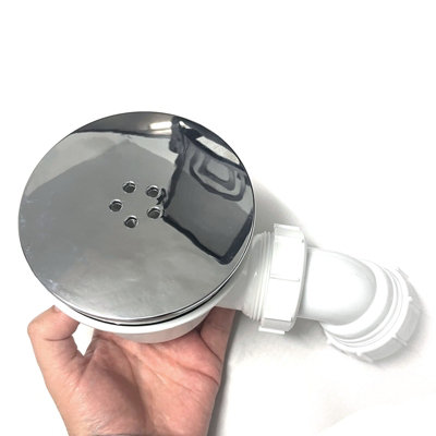 B&Q -  Shower Trap 90mmEasy Clean Waste For Shower Tray With Drain Cover 1.5" Multi-Fit