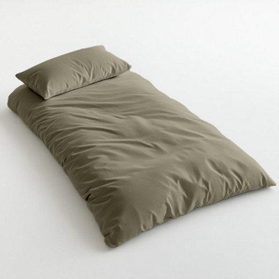 Where Saints Go Ltd Duvet Cover & Pillowcase SetMoss GreenMuslin CottonSingle from B&Q