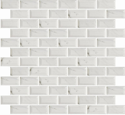 House of Mosaics Trentie Mini Metro CarreraPeel And Stick Mosaic Tile Sample from B&Q