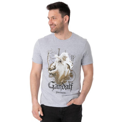 Vanilla Underground Lord Of The Rings Mens Grey Gandalf Short Sleeved T-Shirt (Small) from B&Q