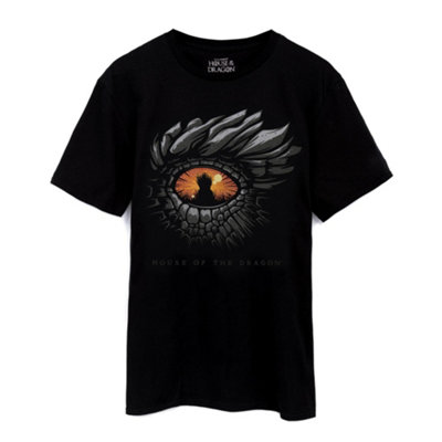 B&Q -  Game Of Thrones Mens Black Dragon Eye Graphic Short Sleeved T-Shirt (X-Large)