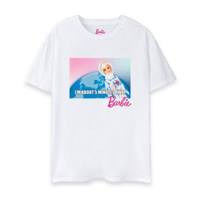 B&Q -  Barbie Womens White Barbie Doll In Space Short Sleeved T-Shirt (Large)
