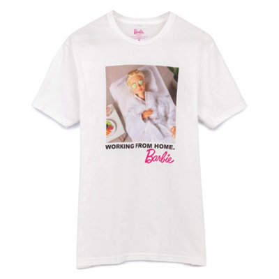 B&Q -  Barbie Womens White Barbie Doll Print Short Sleeved T-Shirt (X-Large)
