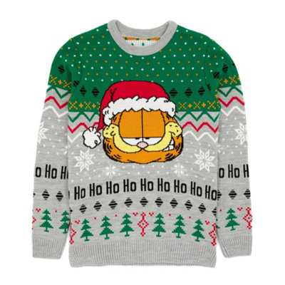 Vanilla Underground Garfield Mens Grey Character Christmas Jumper (Small) from B&Q