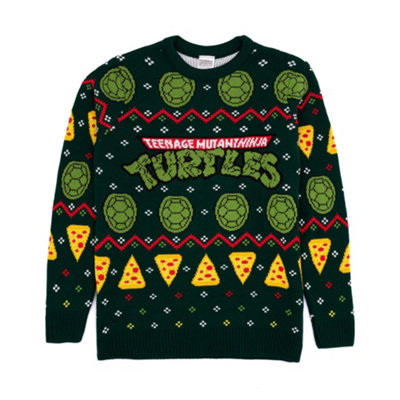 Teenage Mutant Ninja Turtles (Medium) Christmas Jumper (Mens Green) - Image 4