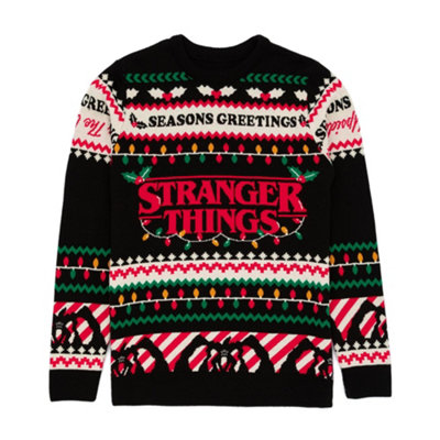 Vanilla Underground Stranger Things Unisex Black Logo Christmas Jumper (Xx-Large) from B&Q