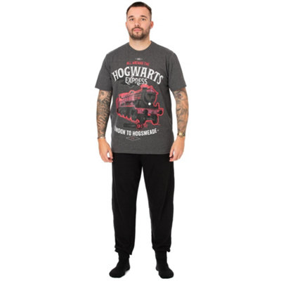 Harry Potter Men's Grey Short Sleeve Long Leg Pyjama Set | | Official Merch | Size: Small - Image 5