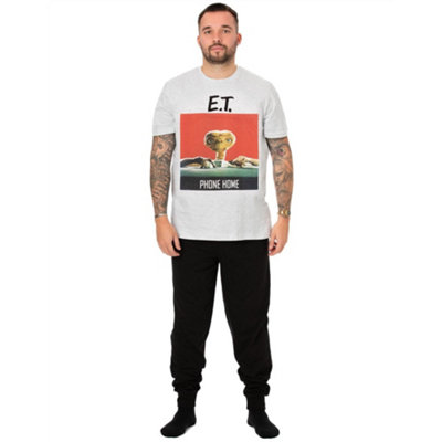 B&Q -  Et Mens Grey Short Sleeve Long Leg Pyjama Set (Large)