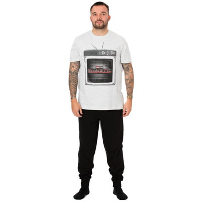 B&Q -  Marvel Mens White Wandavision Logo Short Sleeve Long Leg Pyjama Set (Medium)