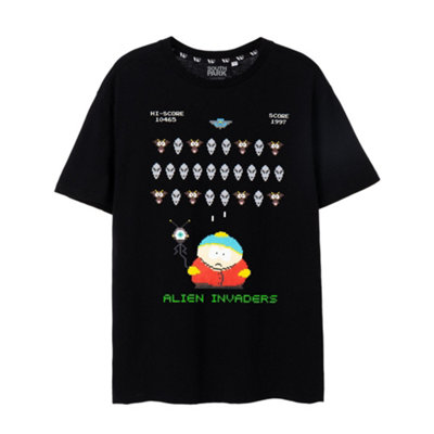 Vanilla Underground South Park Mens Black Alien Invaders Short Sleeved T-Shirt (Large) from B&Q