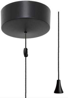 Taps2Traps Matt Black Bathroom Light Pull Switch 6A 2 Way With Black Cord And Toggle from B&Q